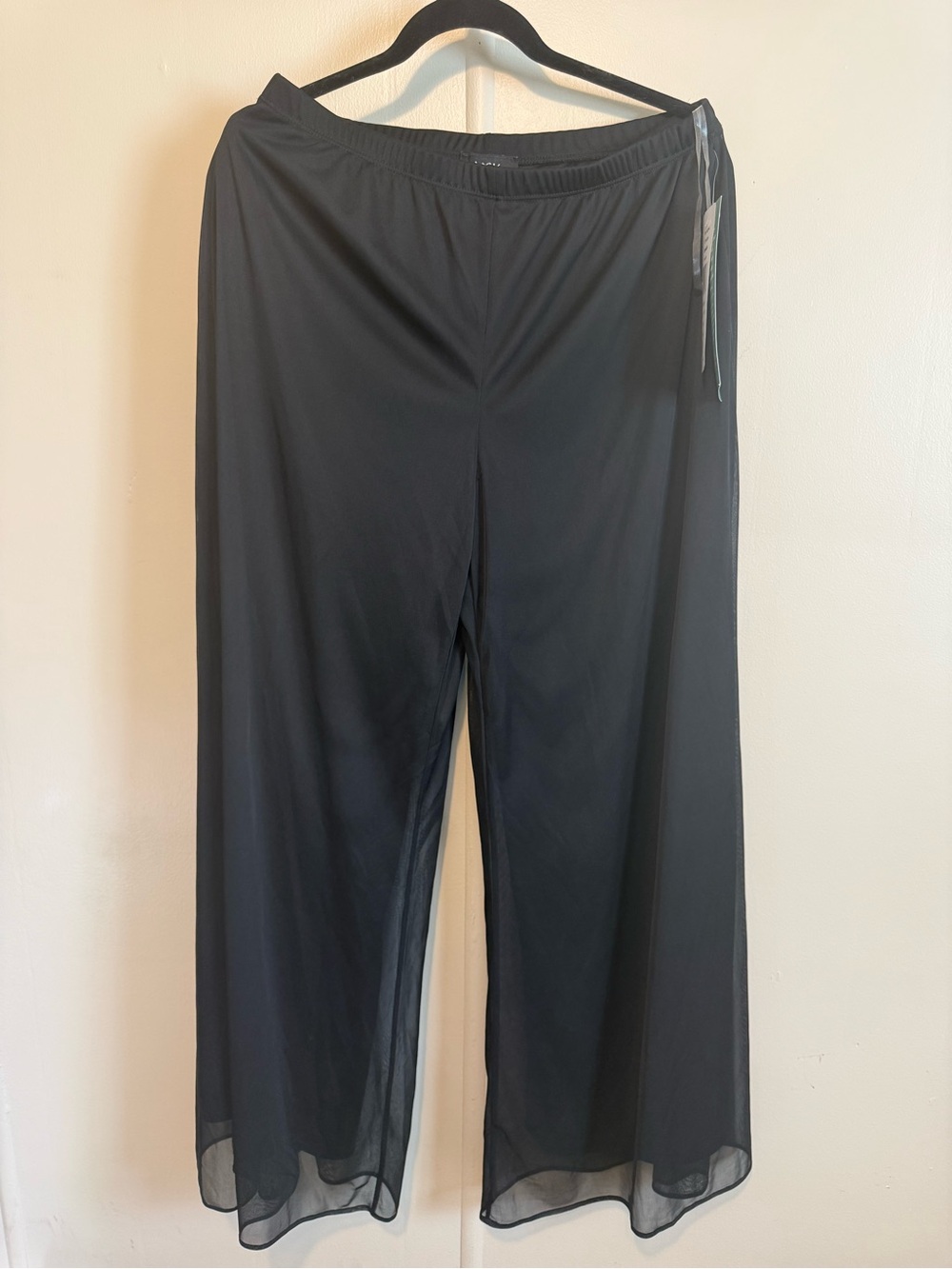 NEW MSK Black Sheer Palazzo Pants Large